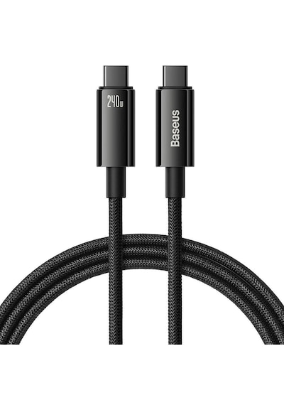 Baseus Tungsten Gold Hızlı Şarj Data Kablosu Type-c 240w 1m Siyah