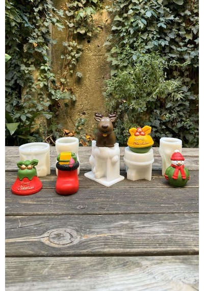 Rufus Concept 3d Christmas Beşli Silikon Mum Kalıp Seti