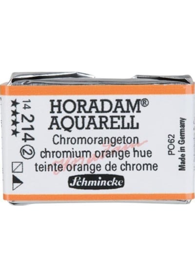 Schmincke : Horadam Aquarell Artist Sulu Boya : Tam Tablet : Seri 2 214 Chrome Orange No Lead