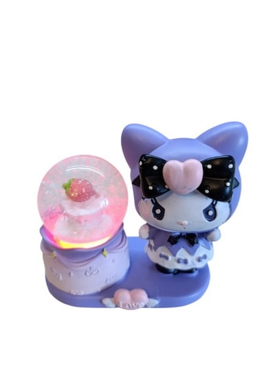 Kromi Figürlü 9cmx8cm Ebat Pilli Işıklı Dekoratif Kar Küre 9cm X 8cm