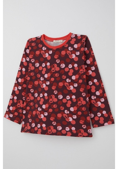Breeze Kız Çocuk Pijama Takımı Neşeli Benekler Desenli 4-8 Yaş, Mürdüm Mürdüm