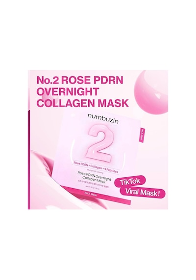 Numbuzin No.2 Rose Pdrn Kolajen İçeren Kozmetik Kağıt Yüz Maskesi 33 Ml