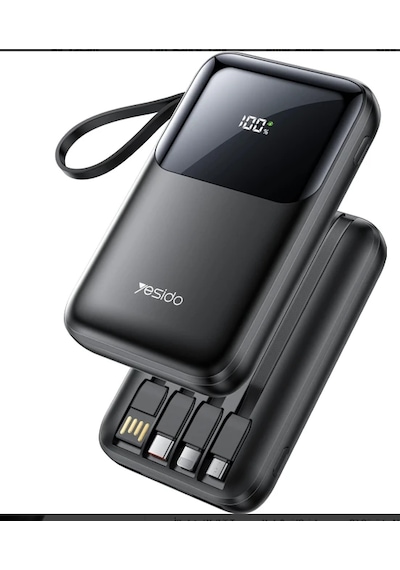 Yesido Yp71 Dijital Göstergeli 10.000 Mah 6in1 22.5w Pd Hızlı Şarj Powerbank Çoklu Kablolu 1