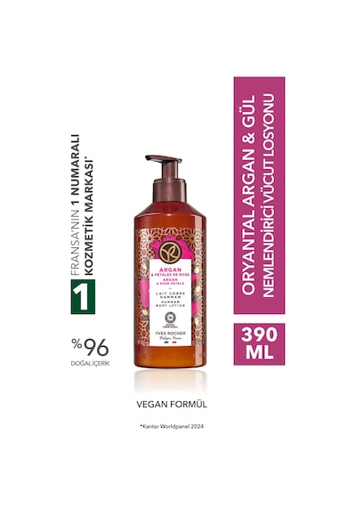 Yves Rocher Vücut Losyonu - Nemlendirici Besleyici Oryantal Argan Gül- Vegan-390ml