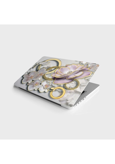 Laptop Sticker Notebook Kaplama Etiketi Kabartma Çiçek