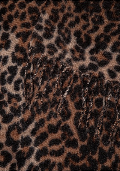 Mavi - Leopar Desenli Atkı 1912869-85397 Kahverengi