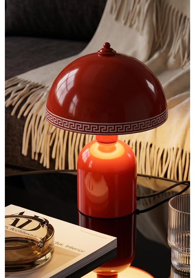 Luna Luxury Abajur, Bohem Masa Lambası Ve Salon Oturma Odası Aydınlatması - Turuncu - 25 Cm Modern Dekoratif Mas Diğer