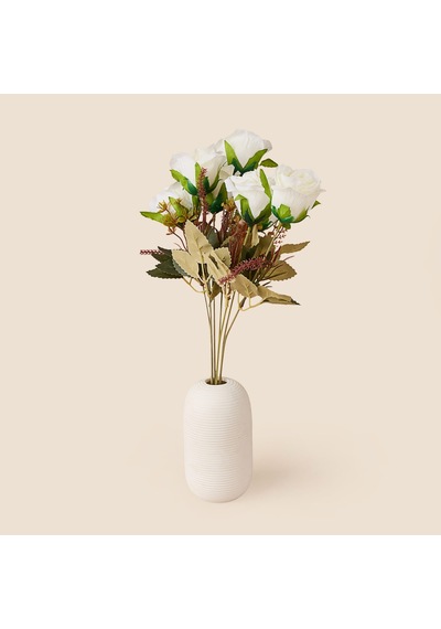 Deco Gül 7'li Dal Çiçek - Beyaz - 43 Cm Çok Renkli