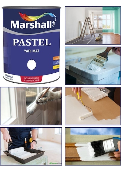 Marshall Pastel Yarı Mat Ahşap-Metal-Duvar Boyası Beyaz 0.75Lt=1K