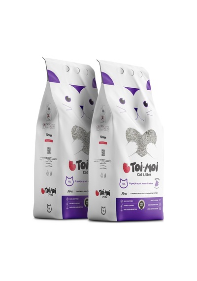 Toi Moi 2'li Avantaj Paketi Lavanta Kokulu Sodyum Bentonit Kedi Kumu 2x10l