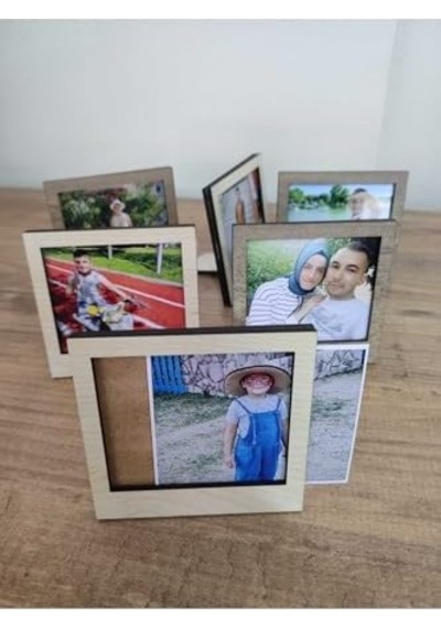 Miracix 6 Adet Ahşap Polaroid Mini Fotoğraf Çerçevesi - 9x9cm Çok Renkli 8 X 8