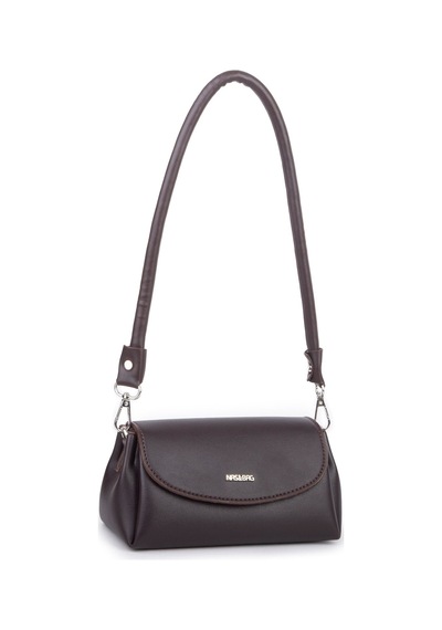 Nas Bag Kadın Mini Sade Şık Omuz Ve Postacı Çapraz Çanta En 20 Cm Boy 10 Cm Kahve