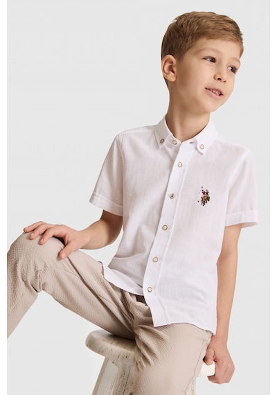 U.S. Polo Assn. Erkek Çocuk Beyaz Gömlek Kısa Kollu 50320261-vr013