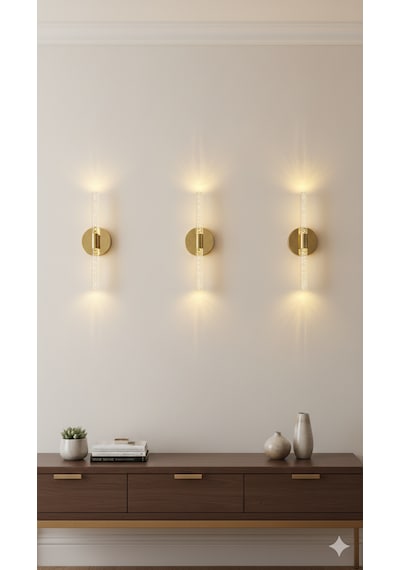 Bhbackhome Bubbleflux Şık Tasarım Modern Ledli Aplik 40 Cm Pilli Gold