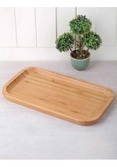 Bambu Lüx Dikdörtgen Servis 25 14cm, Sunumluk & Çerezlik Sunum Tabağı Çok Renkli