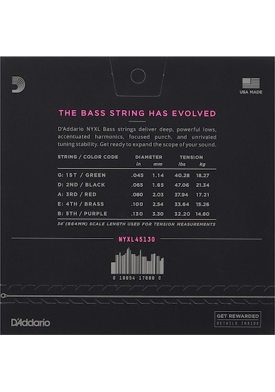D'addario Nyxl45130 Bas Gitar Teli 45-130