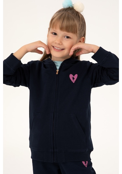 U.S. Polo Assn. Kız Çocuk Lacivert Fermuarlı Basic Sweatshirt 50296390-VR033 U.S. Polo Assn. Kız Çocuk Lacivert Fermuarlı Basic Sweatshirt 50296390-VR033