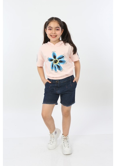 Toontoy Kids Toontoy Kız Çocuk Önü Çiçek Baskılı Tişört Pudra Toontoy Kids Toontoy Kız Çocuk Önü Çiçek Baskılı Tişört Pudra