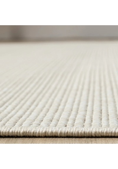 Düz Krem Jüt Görünümlü Modern Halı - L663krbo