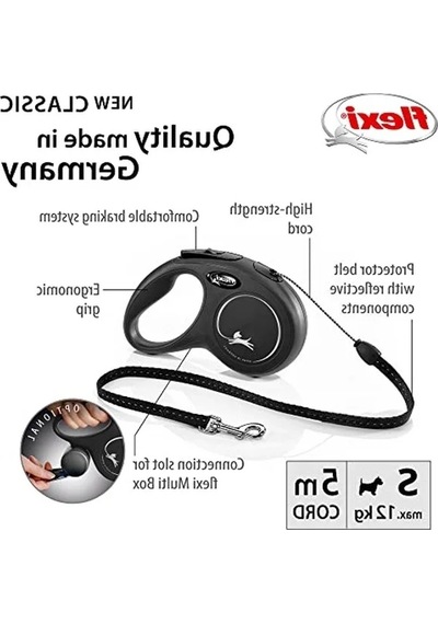 5mt İpli Siyah Tasma, S Beden, Konforlu Ve Kullanışlı