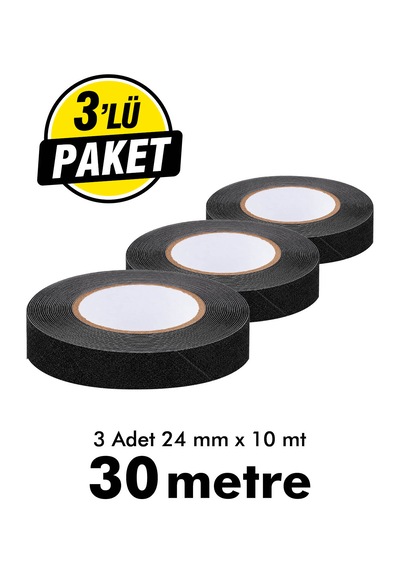 Unitape Siyah Merdiven/zemin Kaydırmaz Bant 24 Mm X 10 Mt 3 Lü Paket