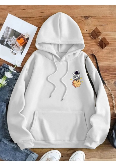 Altamira Kadın Galaxy Sırt Baskılı Oversize Sweatshirt 001