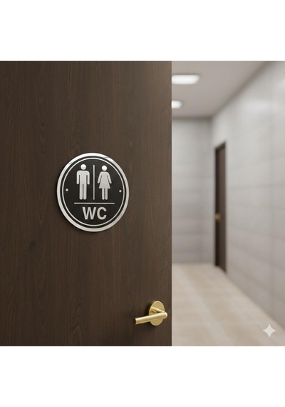 Modern, Şık Erkek Kadın Wc Tabelası, İnsan Figürlü Ahşap Wc Otel, Lokanta Vb. İçin Bay Wc