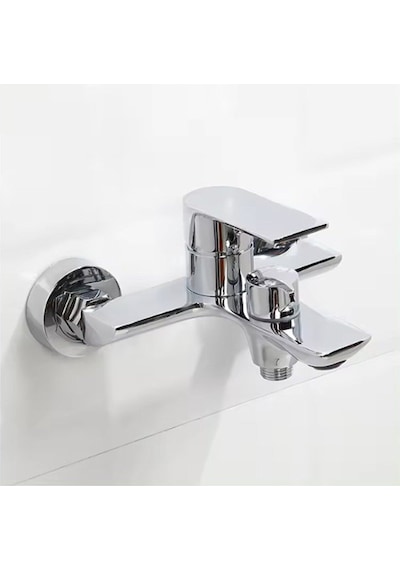 Yuen Banyo Bataryası Çevirmeli Kartuş Pirinç Döküm Krom Kaplama Modern Tasarım KROM