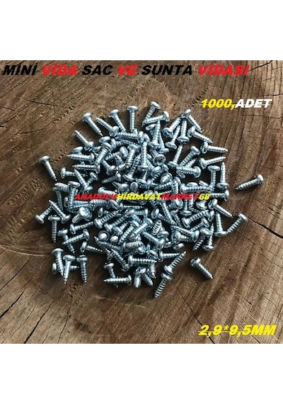 Mini Sac Vidası Menteşe Vidası Tavla Klips Vidası 2.9X9.5 MM 1Pk