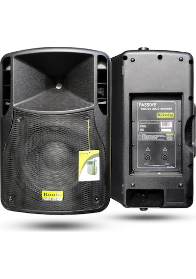 König K-1512 12 Inc 600W 2 Yollu Pasif Siyah Kabin