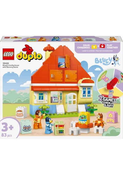 LEGO® DUPLO® Bluey: Bluey Ailesinin Evi ve Hafıza Oyunu 10459 -3 Yaş ve Üzeri Çocuklar için İnteraktif Oyun İçeren Eğitici Yapım Seti (83P)