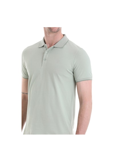 Hatemoğlu Yeşil Regular Fit Düz 100% Pamuklu Polo Yaka Tişört 3536etc22c03 16-0110tpx Yeşil - Ekru