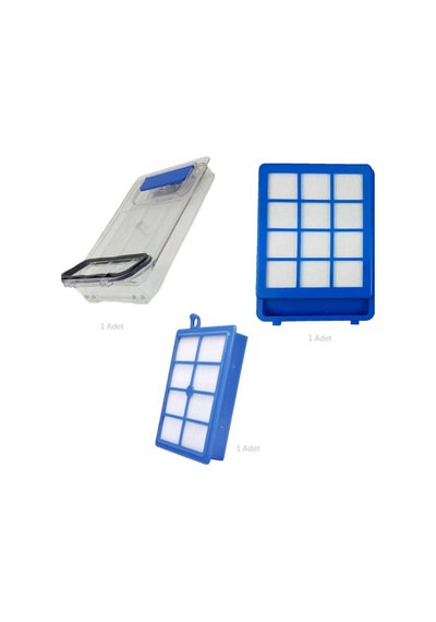 Philips Uyumlu Ön Filtre - Hepa Filtre - Filtre Haznesi Cp1161 Ve Cp0484 3 Adet
