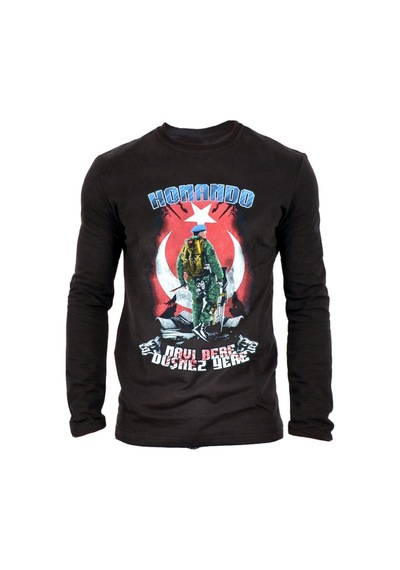 Komando Kadın Uzun Kollu Sweatshirt - Siyah