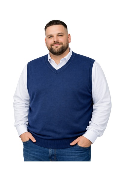 Battalmoda Erkek Büyük Beden İndigo V Yaka Süveter 3xl-4xl-5xl-6xl