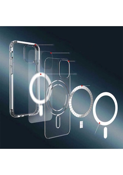 Teknomoda Samsung Note 10 Plus Kılıf Magsafe Kablosuz Şarj Uyumlu Şeffaf Silikon Kapak Note 10+ Şeffaf