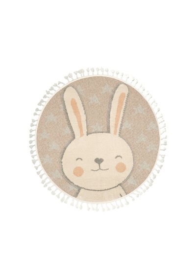 Dolce Vita Halı Kids 475 Rabbit Yuvarlak Halı Krem