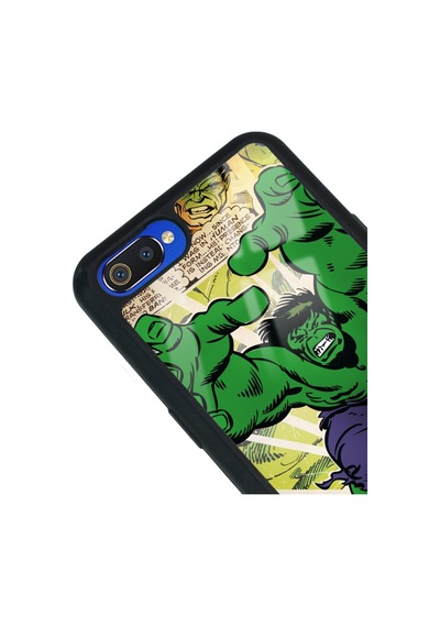 Oppo Realme C2 Hulk Tasarımlı Glossy Telefon Kılıfı Siyah