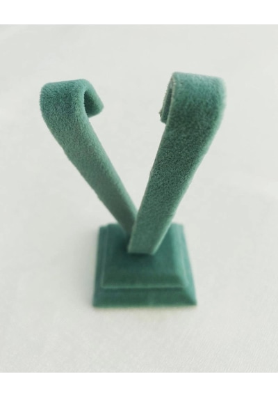 Yerli Üretim Süet Kumaş Yeşil Renk 10 Cm Küpe Sergileme Aksesuar Çok Renkli