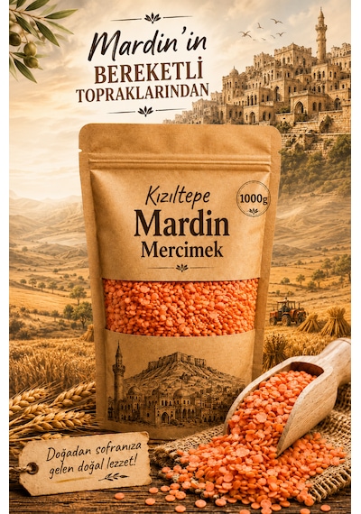 Kırmızı Mercimek 1000g ,yerli,doğal-kızıltepe,mardin