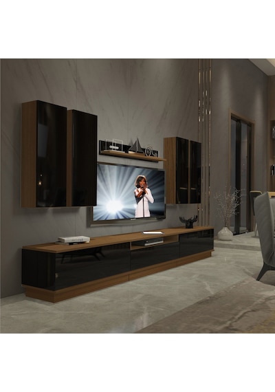 Decoraktiv Trendstyle 8ds Slm Tv Ünitesi Tv Sehpası Ceviz - Siyah