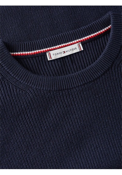 Tommy Hilfiger Co Cardı Stıtch C-nk S/s Sweater Kadın Mavi Kazak - Ww0ww48793
