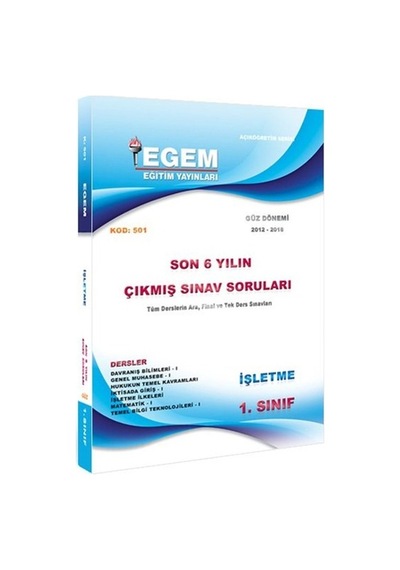 Egem Aöf Anadolu İşletme 1. Sınıf Güz Konu Soru Çıkmış Seti