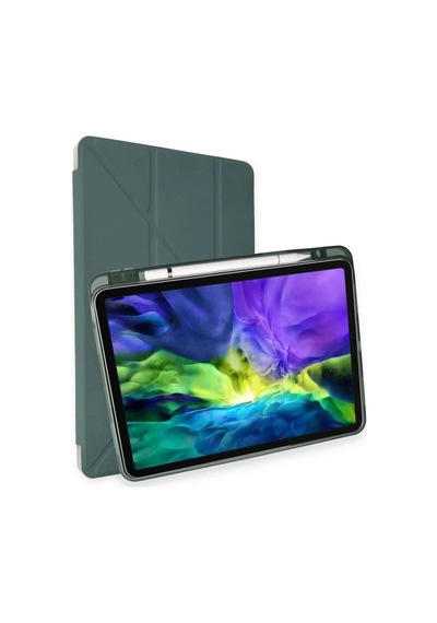 Apple İpad Pro 11 2024 Kılıf Kalemlikli Mars Tablet Kılıfı - Koyu Yeşil