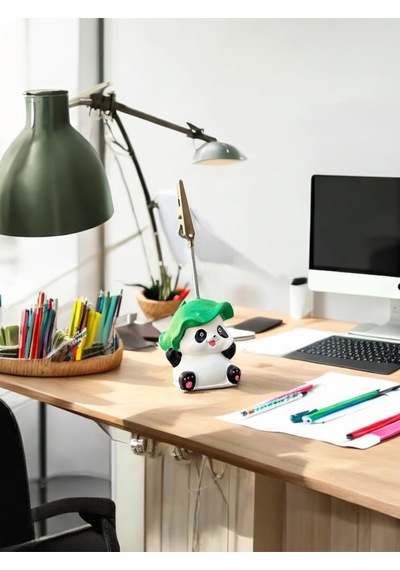Kawaii Sevimli Bambu Şapka Panda Fotoğraf Ve Not Tutucu - Ofis Masa Not Tutacağı Çok Renkli