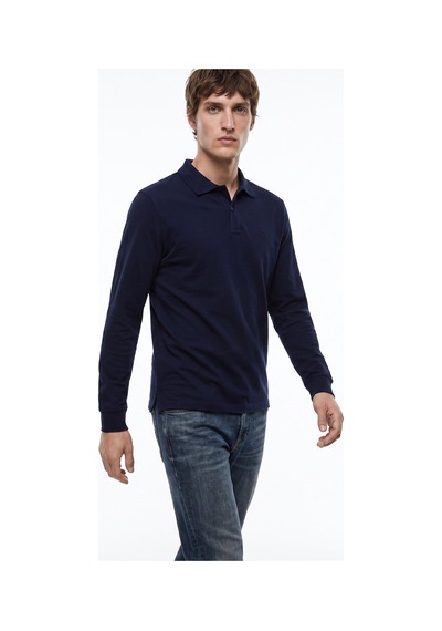 Dockers Lacivert Erkek Regular Fit Polo T-shirt D2620091410 Uzun Kollu T-shirt Polo