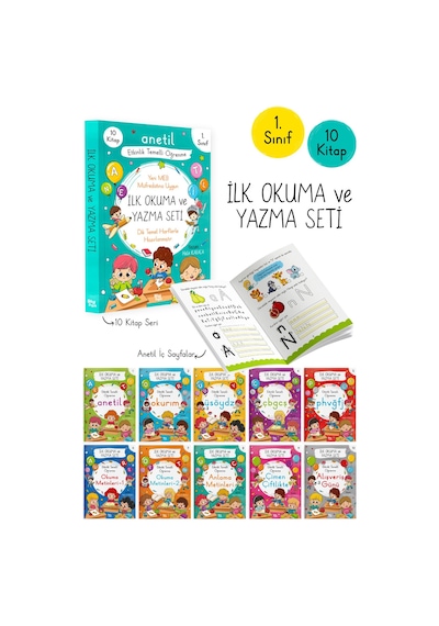 İlk Okuma Ve Yazma Seti - Okumaya Başlıyorum Anetil 10 Kitap