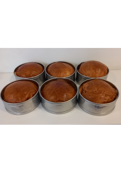 Renuzu Ponçik Ekmek & Hamburger Ekmek Kalıbı 6 Lı Genişlik 8,5cm Derinlik 3,5cm Paslanmaz Krom 304 Metal