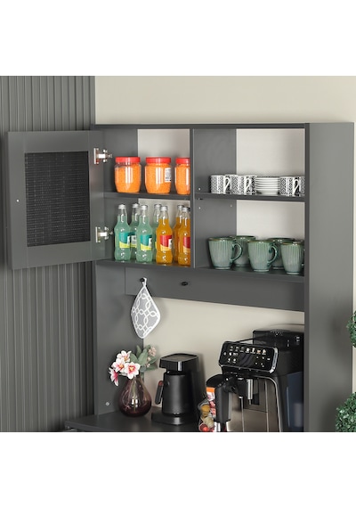Pasific Home Grano Kahve Köşesi Çok Amaçlı Kiler Dolabı, 96 cm, Antrasit