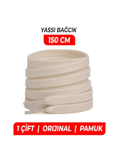 Wonkey Yassı Sneakers Spor Ayakkabı Bağcığı , Düz Bağcık , Yüksek Kaliteli Bağ, Spor Ayakkabılar İçin Premium Pamuk Bağı, Kaliteli Bağcık 1 Çift Bej